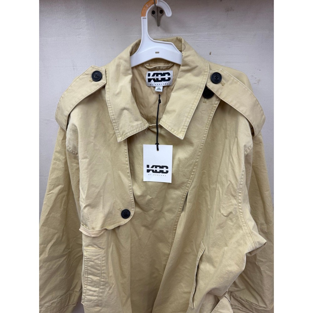 #49 New KBB Women's Tan Open Front Jacket With Belt Size XXS - Picture 2 of 5